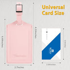 8 Pack Leather Luggage Tags for Suitcases Travel Tag (Light Pink)