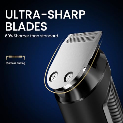 3-in-1 Beard Trimmer for Men, IPX6 Waterproof Electric Razor (Black)