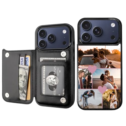 Custom Wallet Phone Case for iPhone 17 Pro (Black-E / iPhone 17 Pro)