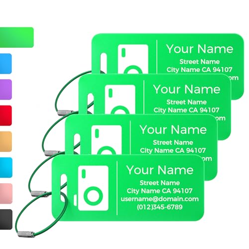 4PCS Personalized Luggage Tag (Green / Small)