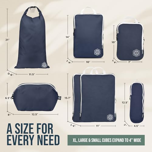 Large Compression Packing Cubes 7 (Navy/White)