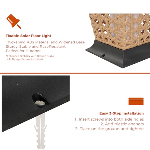 Outdoor Floor Lamp Solar Lantern (1 PC Large / Diamond Natural)