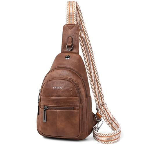 7L Sling Bag for Women Vegan Leather Crossbody Purse Chest Bags Fashionable Trendy Fanny Pack with Travel (7L / 7l-m-brown)