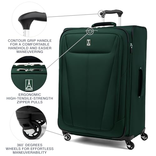 Maxlite 5 Softside Checked Luggage Spinner (Checked-Large 29-Inch / Green Forest)