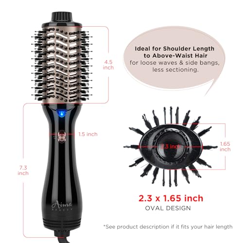 One Step Hair Dryer Brush and Styler Volumizer (Black / 2.3" Oval Barrel)