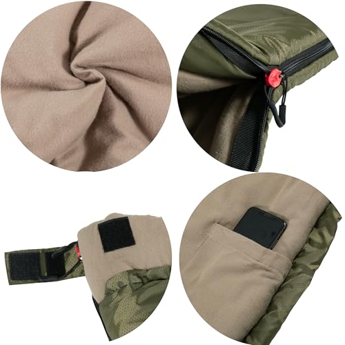 0 Degree Sleeping Bag for Adults (0F-84" x 40" Right Zip / Green)