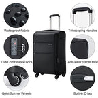 20/24/28 Inch 3 Piece Luggage Set with Spinner Wheels Expandable Luggage Large Suitcases with Wheels Softside Checked Luggage Rolling Suitcase with Lock Lightweight Travel Luggage.(Dark Gray) (Dark Gray / 3-Piece Set (20-Inch, 24-Inch, 28-Inch))