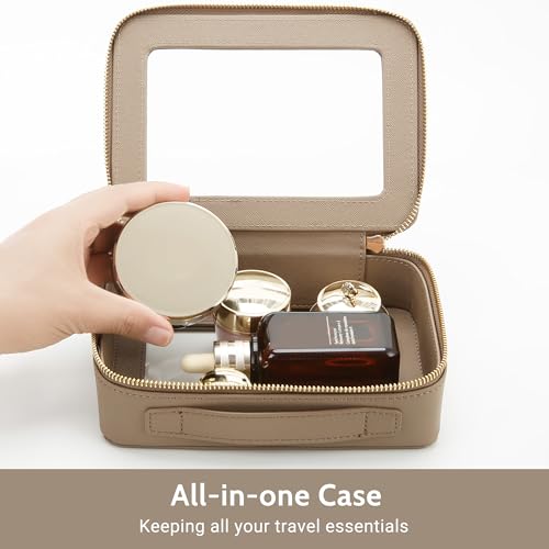 Clear Makeup Bag Set (Taupe / Compact Duo)