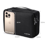 Double Layer Cable Organizer Bag Portable Travel Digital Storage (dark black)