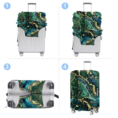 Green Pattern Luggage Cover Washable Suitcase Protector Anti (Green pattern / L(28-30inch suitcase))
