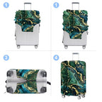 Green Pattern Luggage Cover Washable Suitcase Protector Anti (Green pattern / M(24-26inch suitcase))