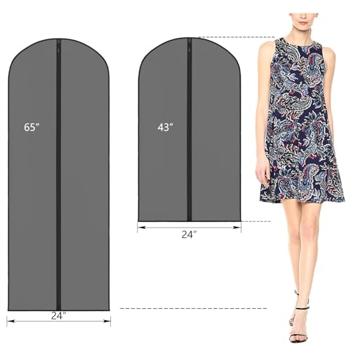 Clear Garment Bag Dress Bags for Storage 43 in (43"-8pcs)