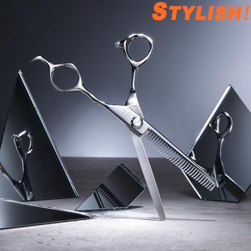 High end Professional Hair Thinning Scissors Hair Cutting Teeth Shears Barber Hairdressing Texturizing Scissors Extremely Very Sharp 6.5 Inch Stainless Steel Alloy For Men Women Salon & Home (Thinning Shears / 6.5 Inch)
