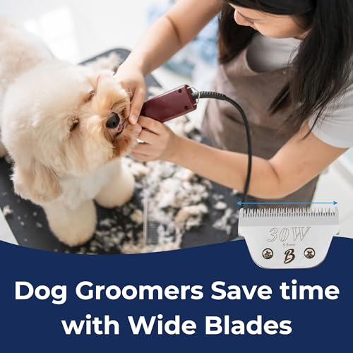 Detachable A Series Wide 30 Blades for Dog Grooming Cuts Length 1 (30W (1/50" - 0.5mm))