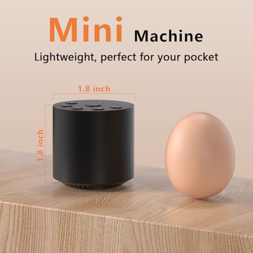 Sleep White Noise Portable Sound Machines with 30 Soothing Sounds 32 Levels Volume Compact 4 Timer Options Auto (Black)