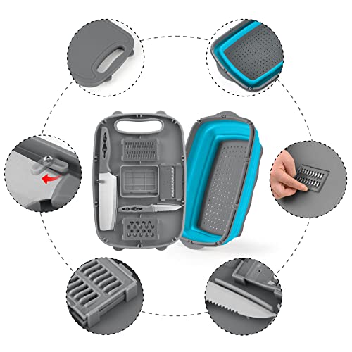 Collapsible Camping Cutting Board (Blue Gray)