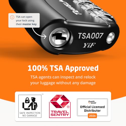 TSA Approved Luggage Locks (Black / 10 Pack)