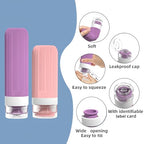 16 Pack Travel Bottles for Toiletries (Pink & Purple)