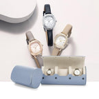 3 Slot Leather Watch Storage Box Light Blue (Sky Blue / 3-Slot)
