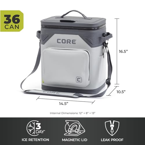 Magnetic Leak Proof 36 Can Soft Cooler with Waterproof Zipper (Shadow Gray / 36 Can)