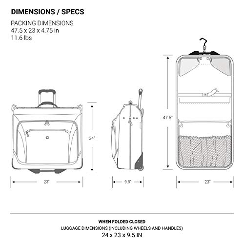 7895 Premium Rolling Garment Bag (24 inch Rolling / Heather Grey)
