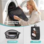 9 11 Set Compression Packing Cubes for Travel Essentials (Black / 9 set)
