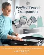 Space Saving Compression Packing Cubes 6 (Dusty Teal Mesh - 6 Piece)