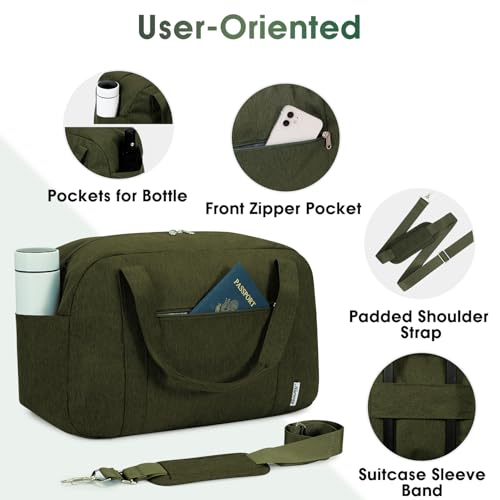 Carry on Duffle Bag Underseat for Airplane (Army Green / Small without laptop compartment)