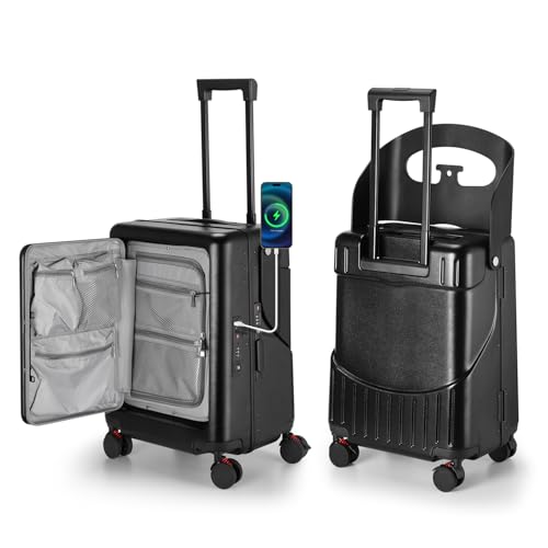 Ride On Luggage with Front Pocket (Black)