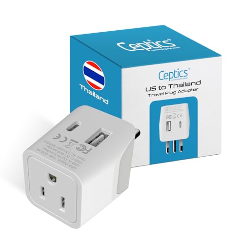 Thailand Travel Plug Adapter (Gray white)