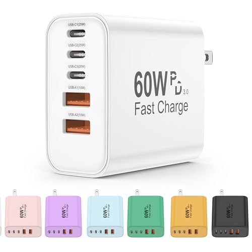 60W USB C Charger Block (White)