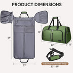 Garment Bags for Travel (Green / Convertible)