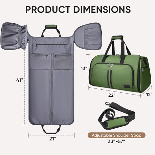 Garment Bags for Travel (Green / Convertible)