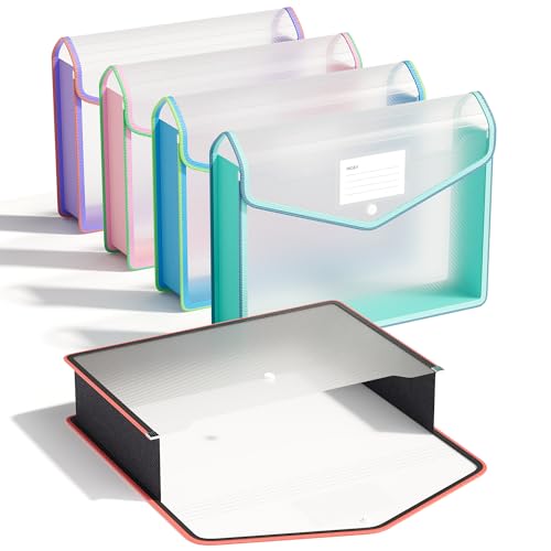 Plastic Expanding File Folder (Wjd-5pcs-clear-c2 / Letter/A4)