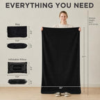 Travel Pillow and Blanket Set (Black / w/ Blanket)