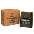 JMR Wool Camping Blanket 10 (Olive Green / 66x90 - 10 Pack)