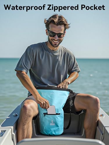 Waterproof Dry Bag Backpack with Zippered Pocket (Blue / 20L)