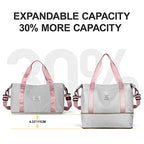 GreyPink Travel Duffel Gym Tote Bag (A97-greypink-expandable / X-large)