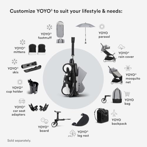 YOYO3 Travel Stroller from 6 Months (Black/Aqua)