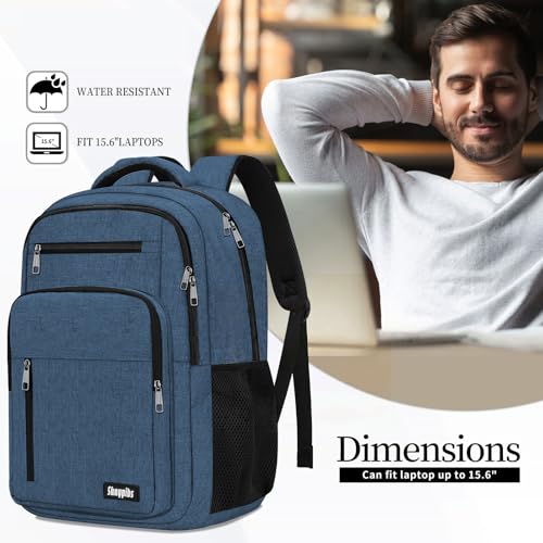 Blue Backpack for Men Women (A6-blue / 15.6 Inch)
