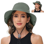 Sun Hats for Women Bucket Hat UV Protection Fishing Hat Wide Brim Safari Hats 2 in 1 Zip (1pack-dark Grey)