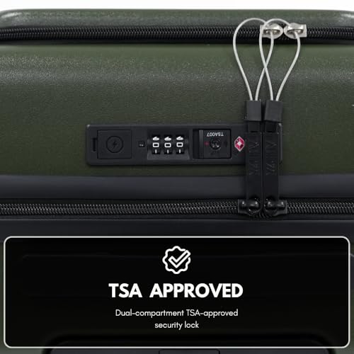 Hardside Carry On Luggage 22x14x9 Airline Approved (Olive Green)