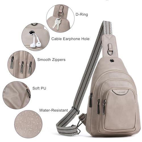 10L Crossbody Sling Bag for Women Men Anti Theft Cross Body Fanny Pack Belt Bag Purse Gifts for Women Faux Leather (10L / 10l-light Grey)