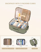 Travel Backpack for Women & Men (Green / 18 Inch - 4 Pcs)
