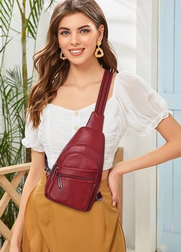 Sling Bag Crossbody Bags (Deep Red)
