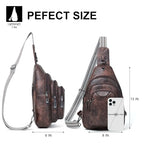 10L Crossbody Sling Bag for Women Men Anti Theft Cross Body Fanny Pack Belt Bag Purse Gifts for Women Faux Leather (10L / 10l-coffee)