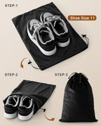 4 Pcs Shoe Bags for Travel (Black Beauty / 17.3"x12.6")