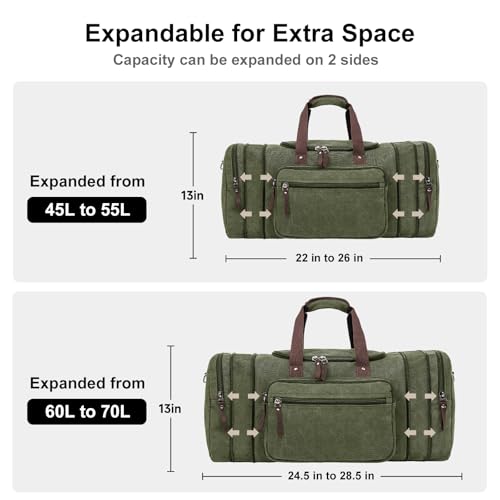 Large Canvas Duffle Bag for Travel (olive / 55L)