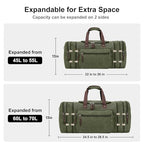 Large Canvas Duffle Bag for Travel (olive / 55L)
