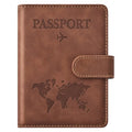 Passport Holder for Travel Essentials (brown / Magnetic Clasp)